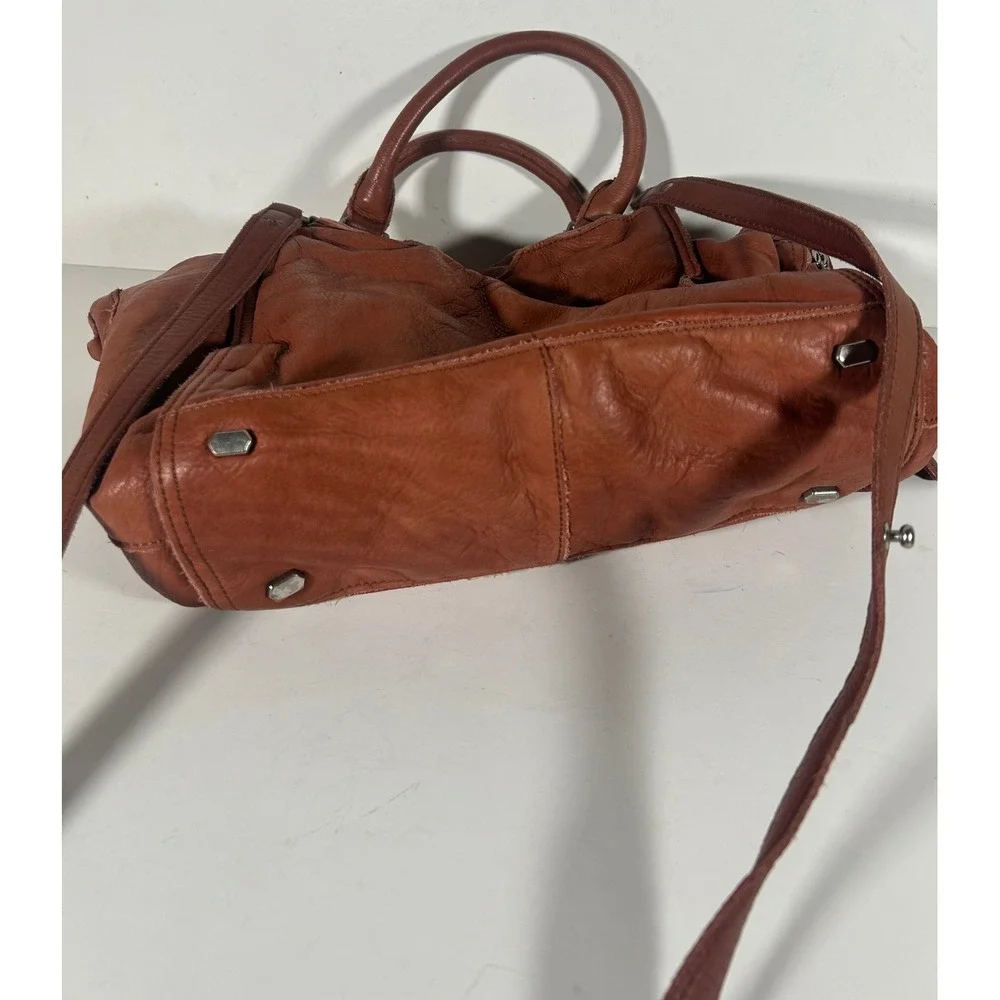 Liebeskind Berlin Cognac Brown Leather Satchel Crossbody Bag Handbag